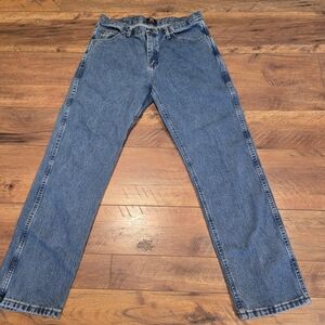 Wrangler Men's Straight Blue Jeans 33 X 30 Light Denim